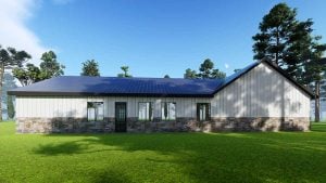 The Heritage 1665 sq foot barndo floor plan back view