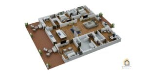 3D Rendering of Interior photos of the Dove Barndominium 3 bedroom 3 bath