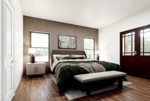 photo of master bedroom of Dove barndominium