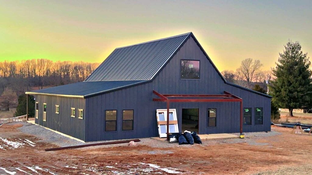 Photo of the Dove Barndominium Under Construction