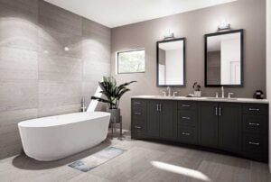 photo of master bathroom of Dove barndominium