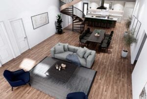 photo of front room of Dove barndominium