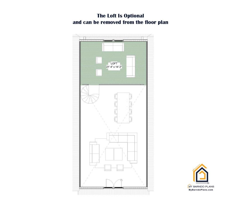 Loft Plan for The Lonesome Dove Barndominium