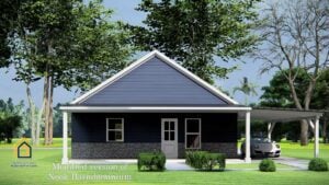 Rustic Nook Small Barndominium with carport modified version from back