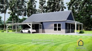 Rustic Nook Small Barndominium with carport modified version