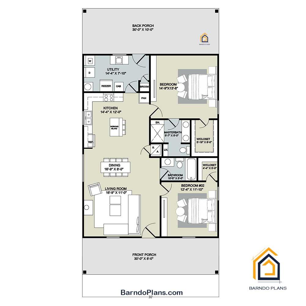 Rustic Nook Barndominium Floor Plan Layout