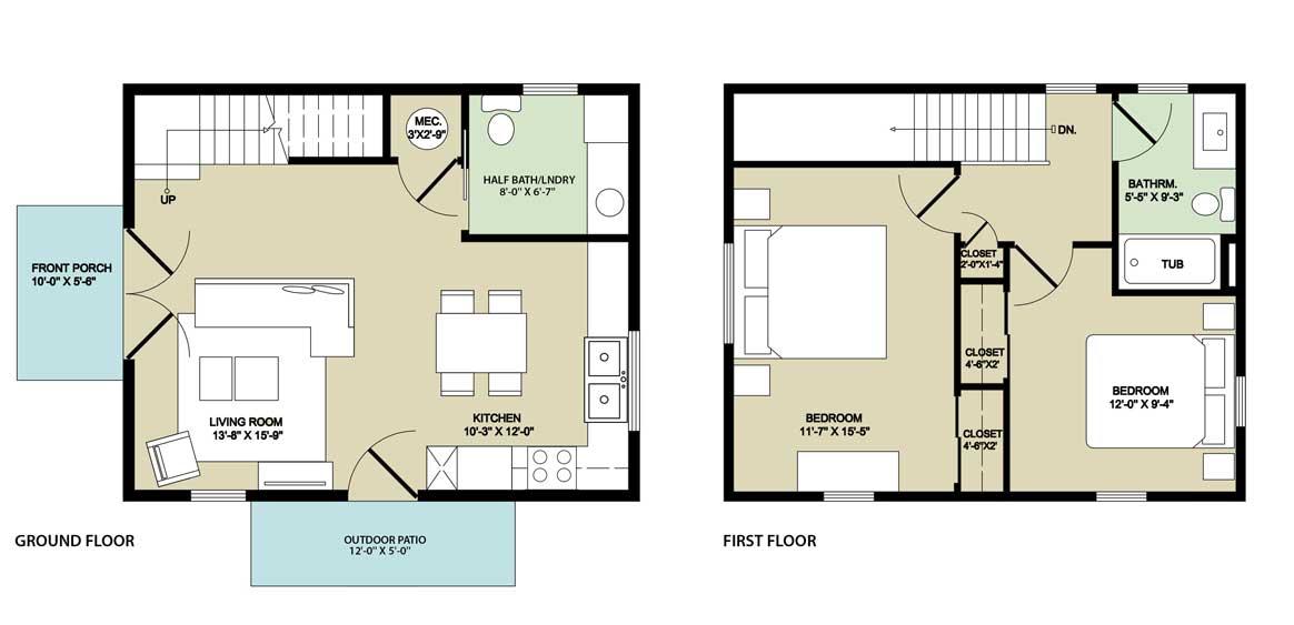 Simple Life Barndominium layout 1000 square feet of barn home living space