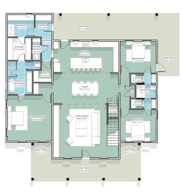 Thumbnail floor plan for the 1st floor of the Heartland Barndominium