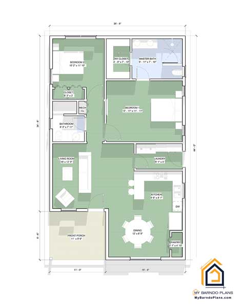 Thumbnail barndominium layout for Tranquility small home