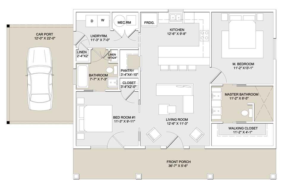 the Quinn barndominium floor plan layout