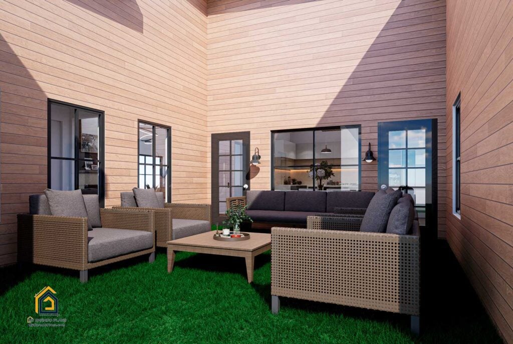 Court yard photo of Modern A Barndominium