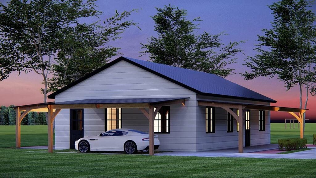 Simple Dreams Barndominium Floor Plan Rendering Right Side