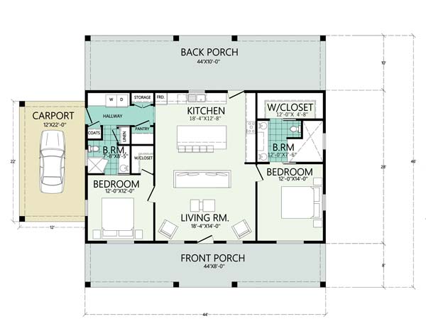 Thumbnail Simple Dreams Barndominium Floor Plan Layout 2d