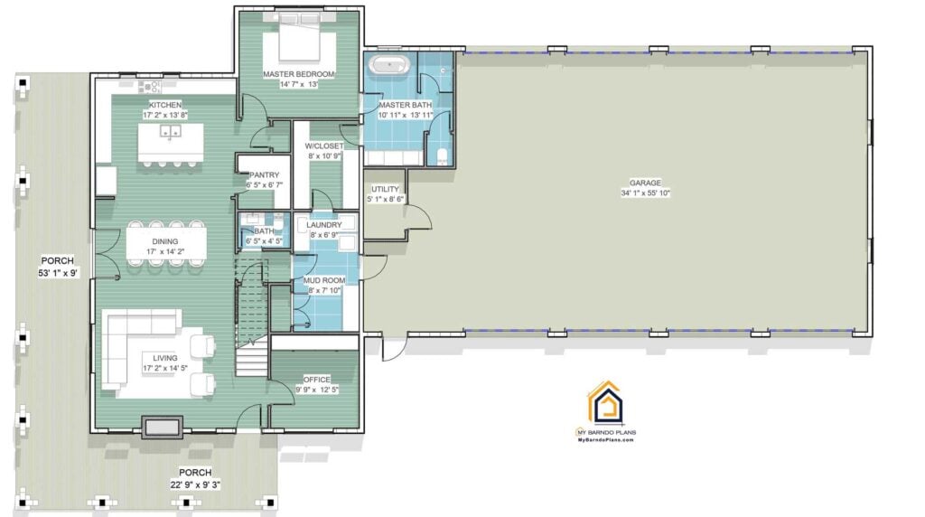 Hammond Barndominium Floor Plan Layout