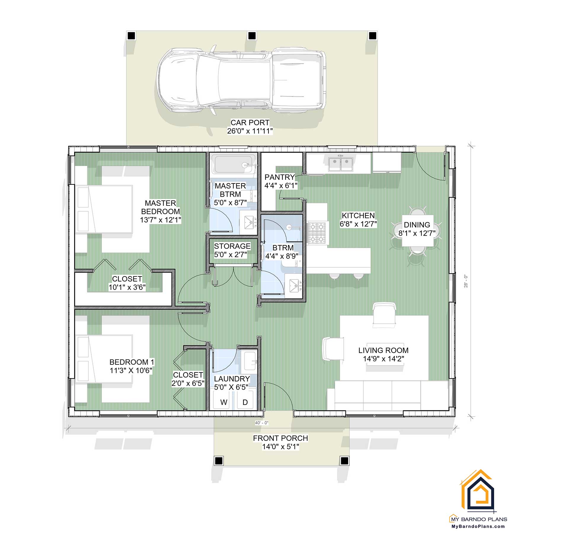 Shire Barndominium Floor Plan Layout