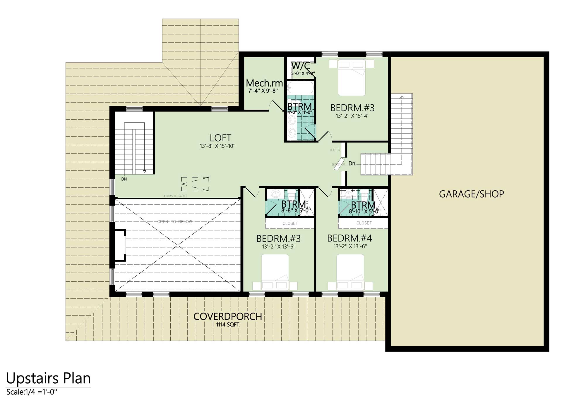 Upstairs Floor Plan for DD barndominium