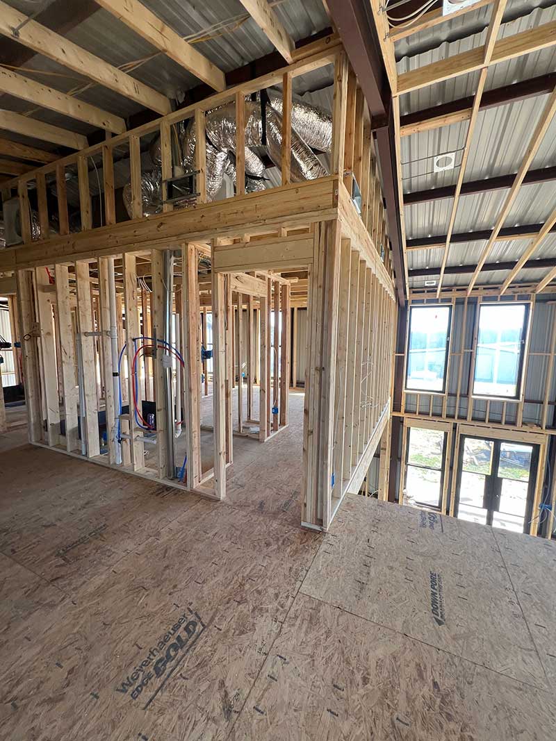 Double D Barndominium Under Construction Photo of Inside