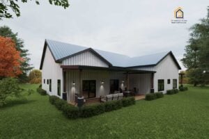 Large backyard patio area for Huron Barndominium