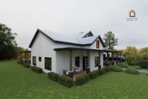 Patio by office of Huron Barndominium