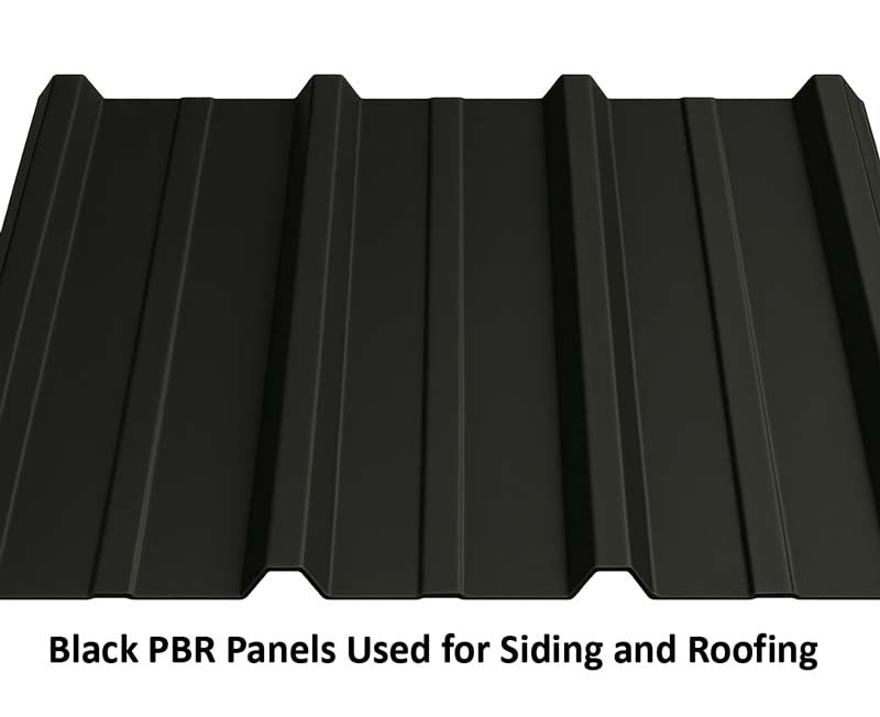 Example of PBR Metal Siding with Black Paint applied