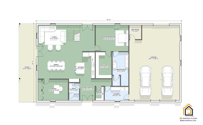 Thumbnail The Ark barndominium first floor plan