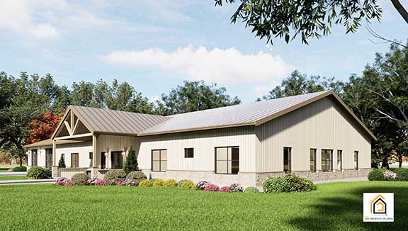 Liberty Five Bedroom Home Kit shown with nice landscaping