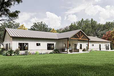 The five bedroom Liberty Barndo Kit is our most popular 1 story homes.