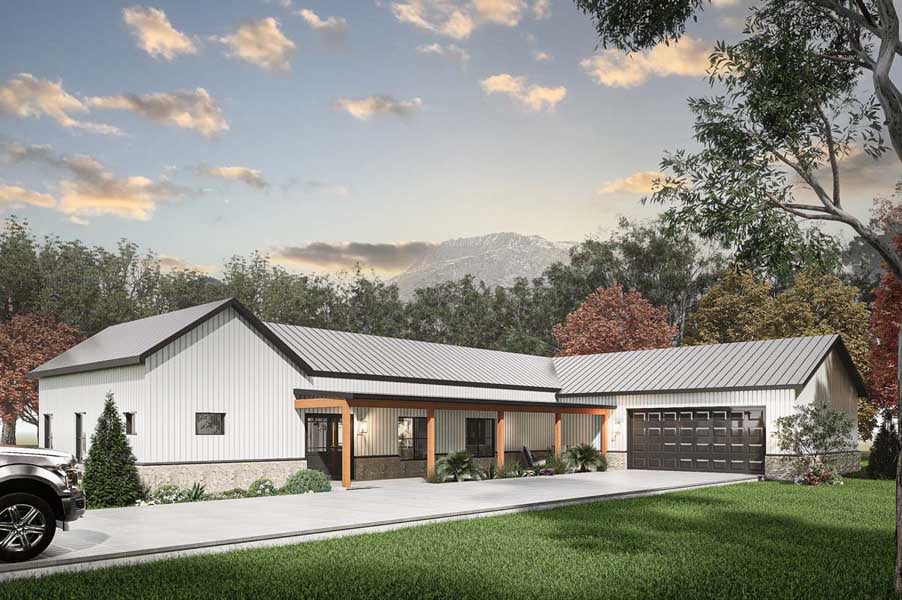 3 BR Red iron barndominium kit in Red Iron - The Prairie