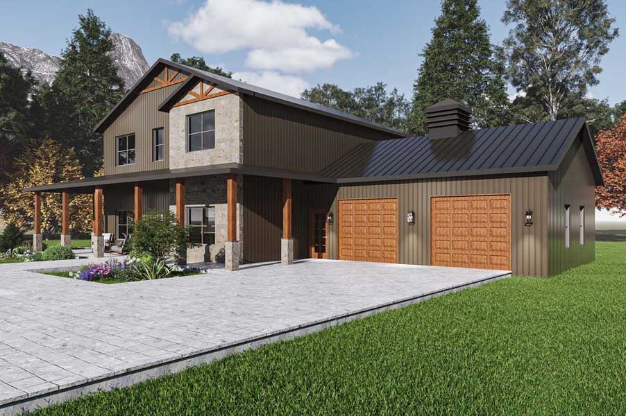 Reardon red iron barndominium kit exterior